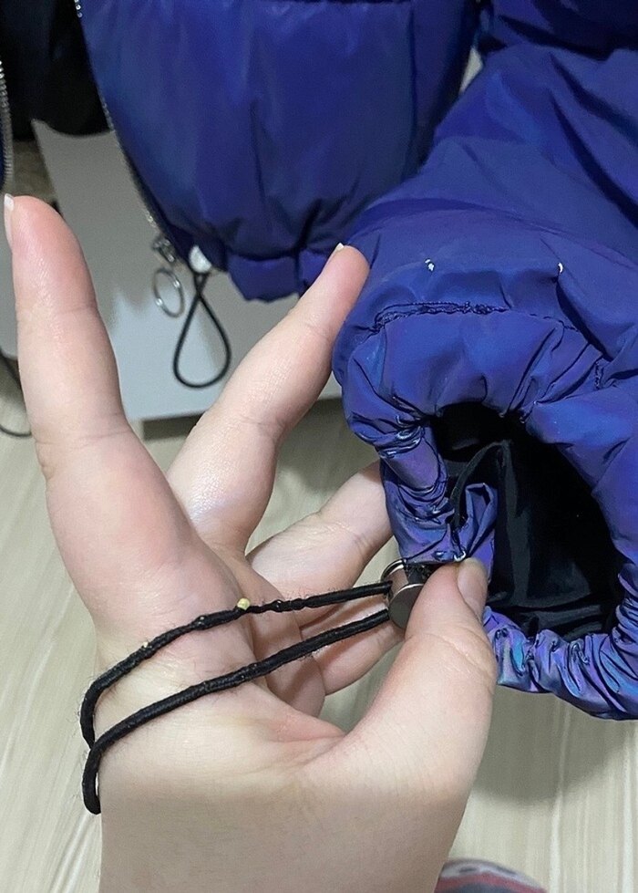 Kadın Mavi Midi Kısa Kış Montu - Görsel 3