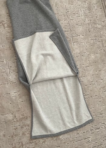 Gri Yüksek Yakalı Uzun Elbise - Görsel 3