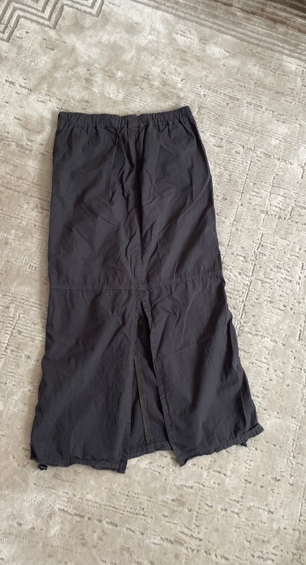 Kadın Siyah Keten Uzun Etek - Görsel 5