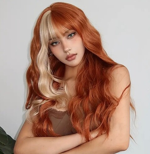 Bakır sarı peruk cosplay ve günlük
