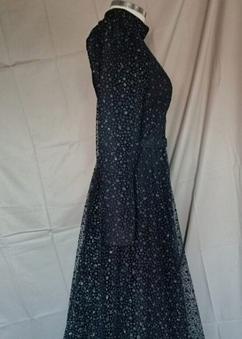 Uzun Siyah Vintage Gotik Kadın Elbise - Görsel 5