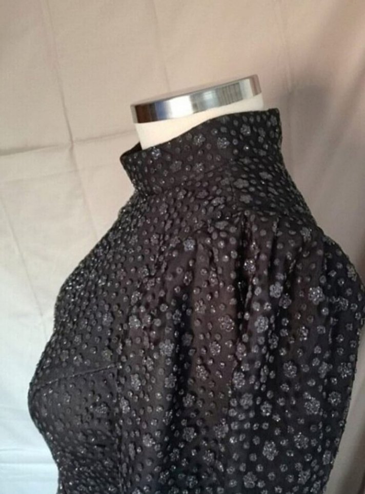 Uzun Siyah Vintage Gotik Kadın Elbise - Görsel 2