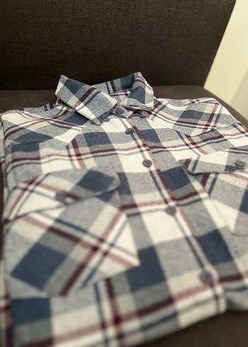 Düğmeli mavi Kadın Pamuklu Gömlek - Görsel 3