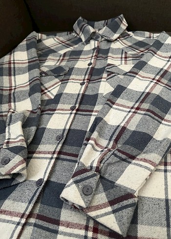 Düğmeli mavi Kadın Pamuklu Gömlek - Görsel 5