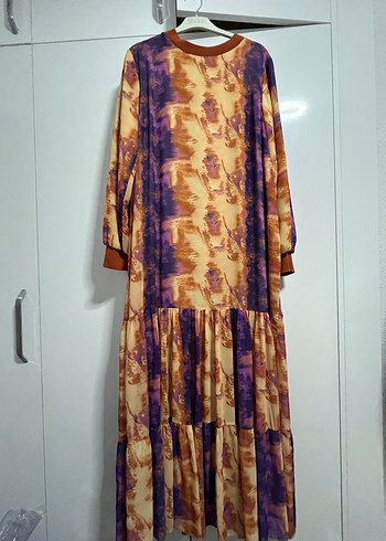 Kadın Çok Renkli Uzun Salaş Elbise - Görsel 2