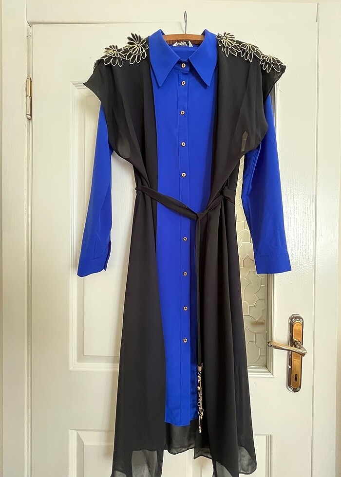 Şifon Yelekli Uzun Tunik - Görsel 4