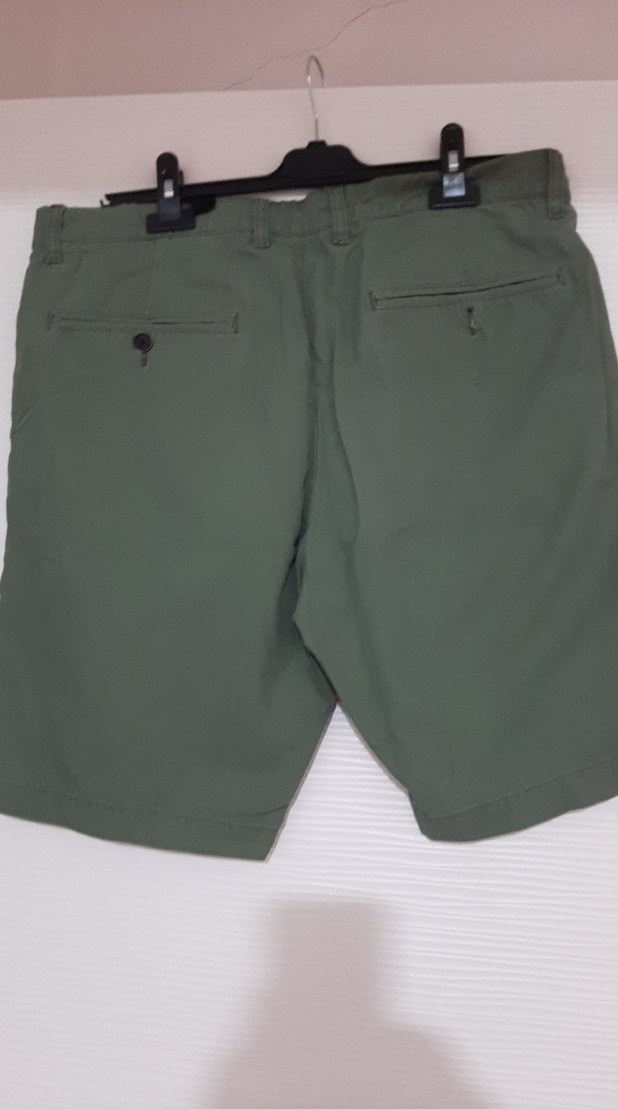 Erkek Haki Basic Kısa Şort - Görsel 3