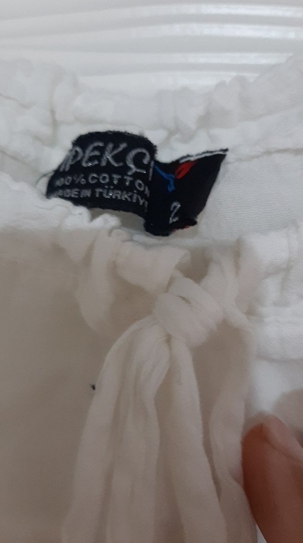 Dantel Detaylı Keten Mini Bohem Bluz - Görsel 3