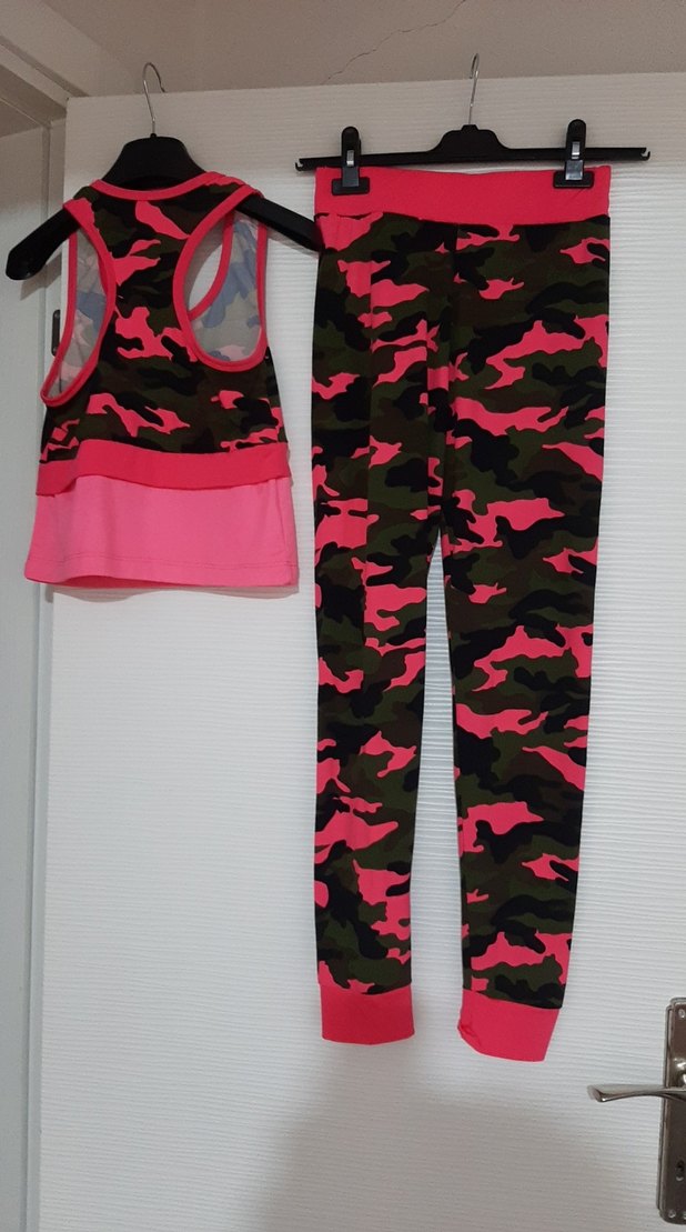 Pembe Kamuflaj Desenli Hamile ve Emzirme Pijama Takımı - Görsel 4