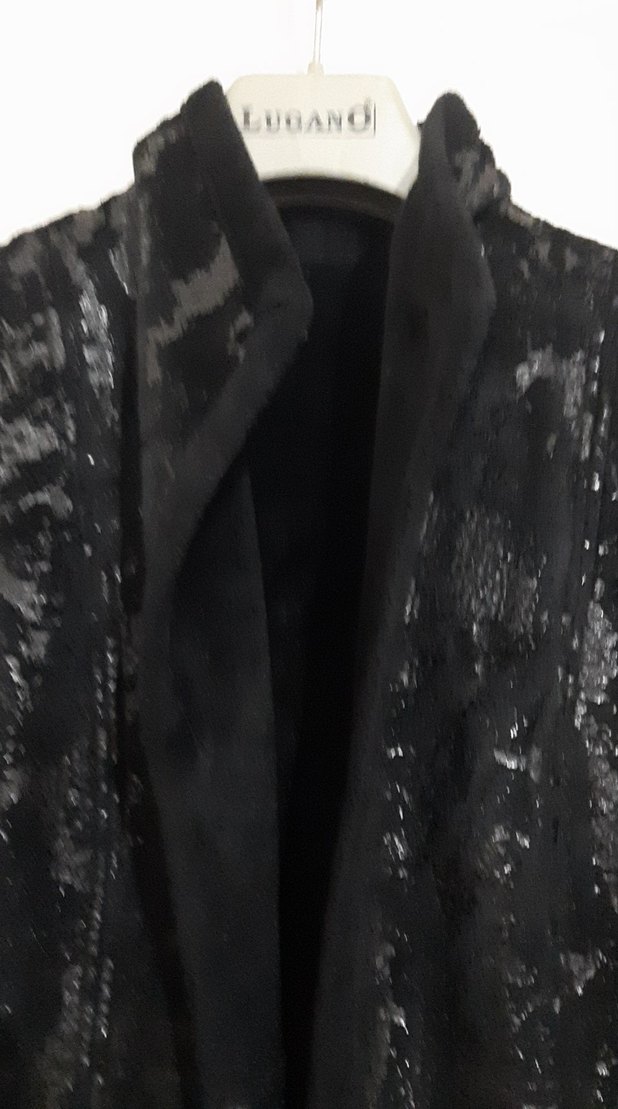 Siyah Süet Uzun Kadın Kaban - Görsel 3