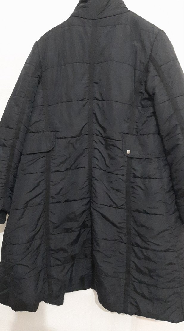 Siyah Uzun Fermuarlı Kadın Kışlık Ceket - Görsel 4