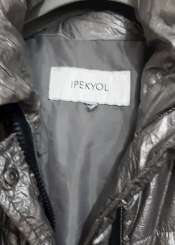 Gri Metalik Mini Kadın Kışlık Mont - Görsel 2