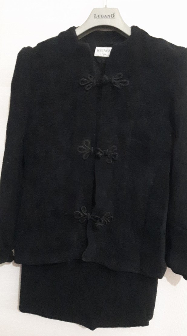 Siyah Midi Kalem Etek ceket tk - Görsel 3