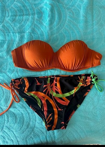 Turuncu Drapeli Bohem Bikini Takımı