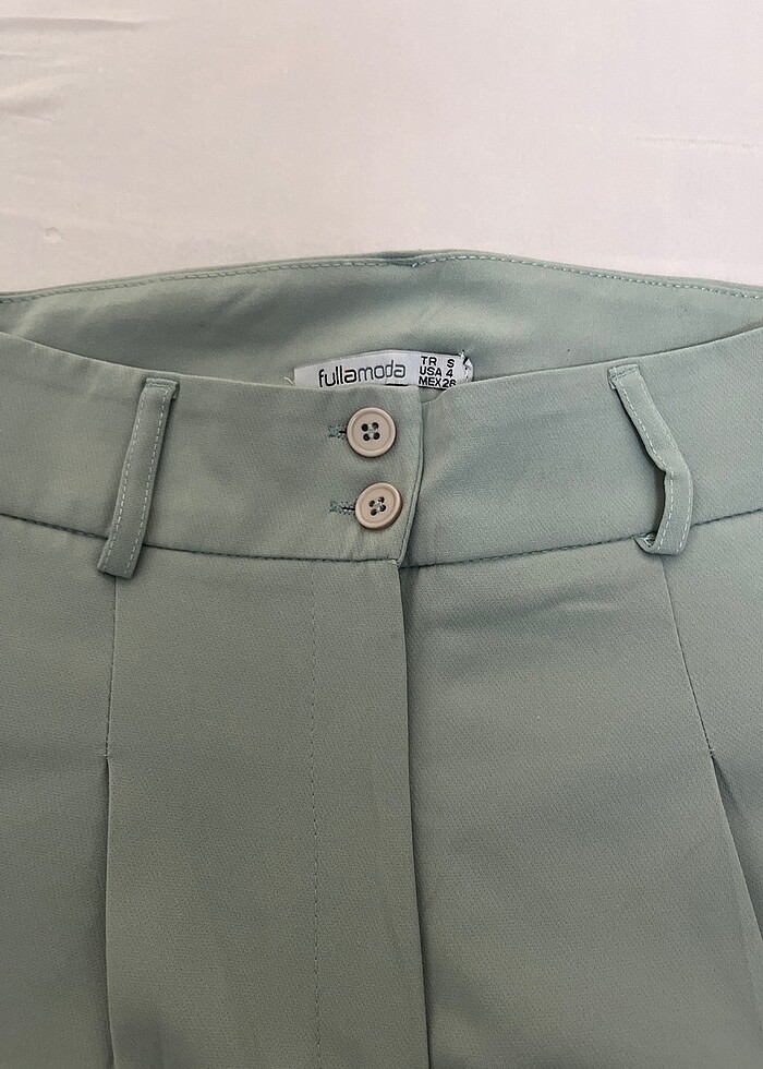Su yeşili kumaş pantolon - Görsel 3