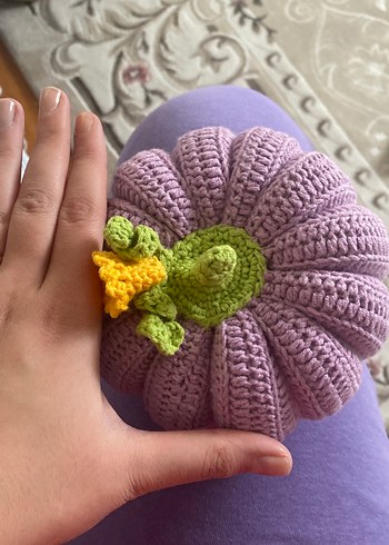 Bohem Mor Örgü Kabak Dekorasyonu - Görsel 3