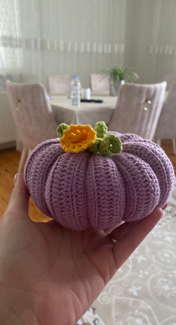 Bohem Mor Örgü Kabak Dekorasyonu - Görsel 2