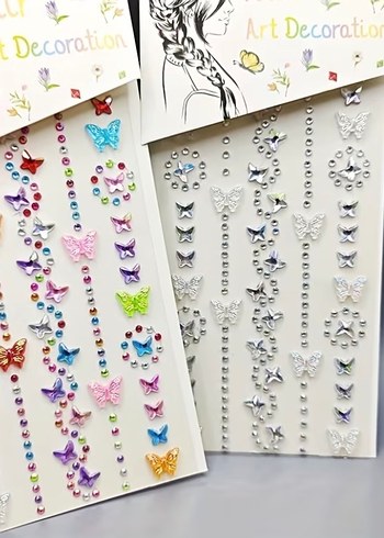 Renkli Kelebek ve Taşlı Saç Süslemeleri 2 paket - Görsel 2