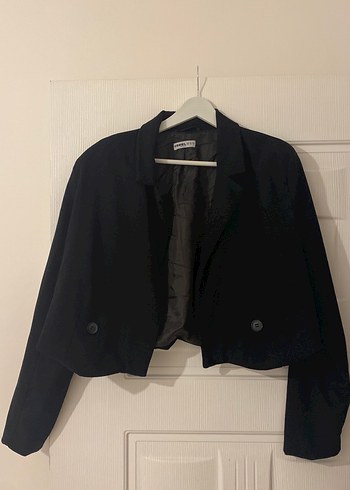 Siyah crop ceket