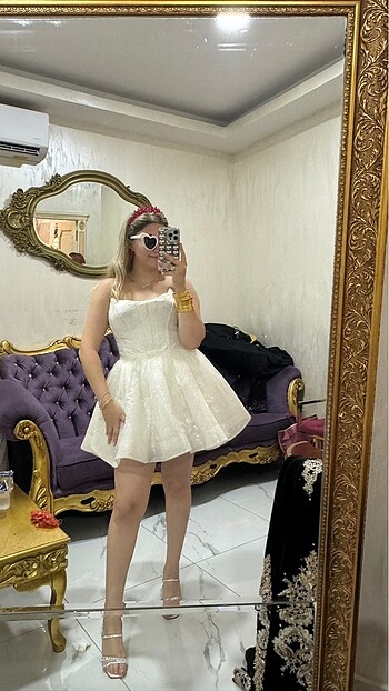 Gelin gözlüğü kalpli - Görsel 4