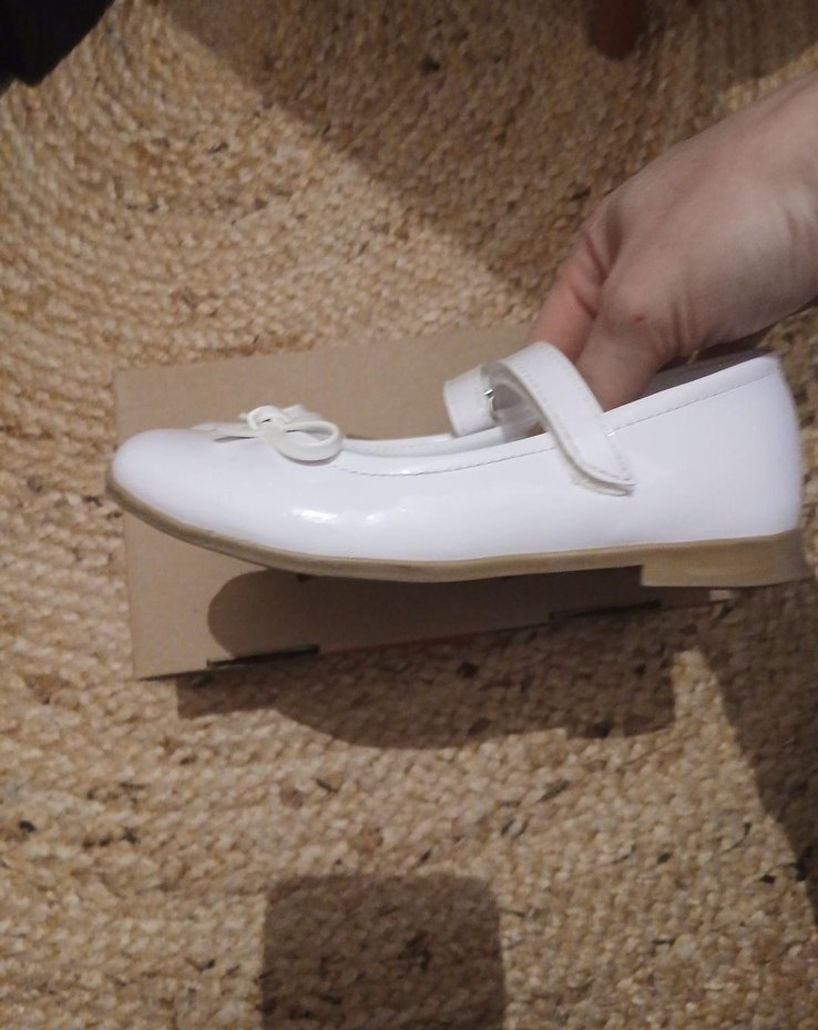 Kız Çocuk Beyaz Fiyonk Detaylı Babet - Görsel 2