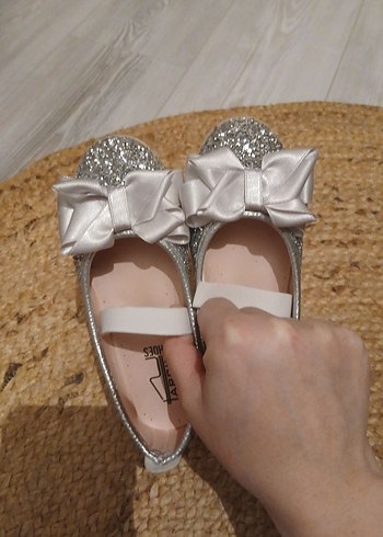 Kız Çocuk Gri Fiyonklu Babet Ayakkabı - Görsel 4