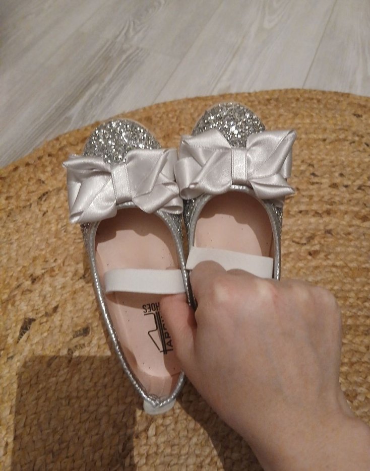 Kız Çocuk Gri Fiyonklu Babet Ayakkabı - Görsel 4