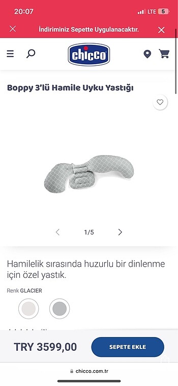 Chicco boppy hamile yastığı