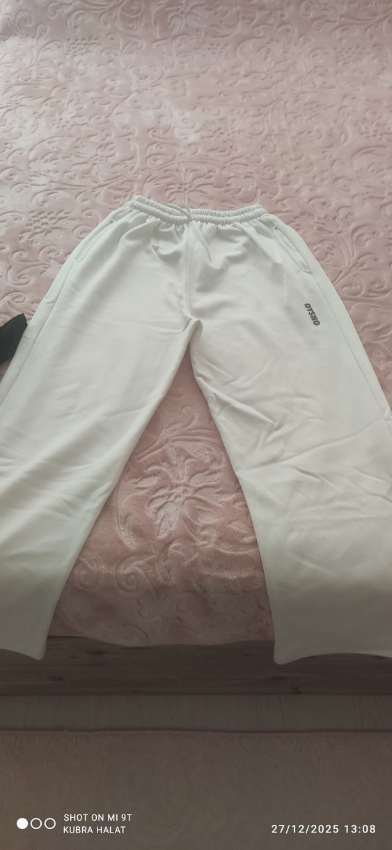 Oysho Geniş Paça Beyaz Kadın Eşofman - Görsel 3