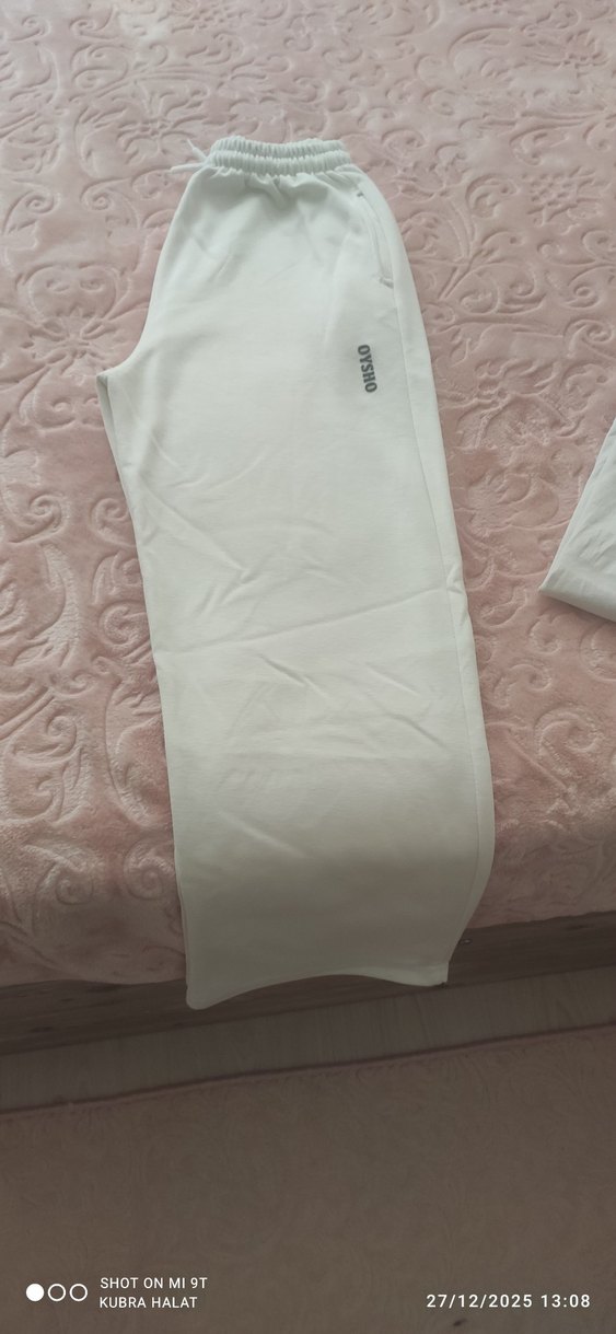 Oysho Geniş Paça Beyaz Kadın Eşofman - Görsel 2