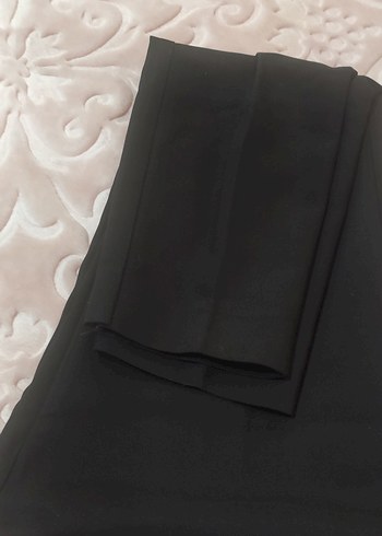 Düz Kesim Siyah Kadın Kumaş Pantolon - Görsel 3