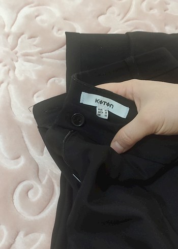 Düz Kesim Siyah Kadın Kumaş Pantolon - Görsel 2