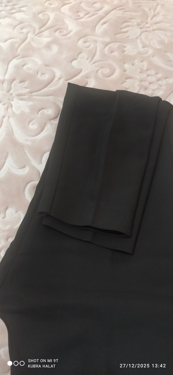 Düz Kesim Siyah Kadın Kumaş Pantolon - Görsel 3