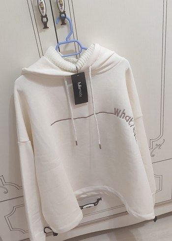 Beyaz  Kadın Sweatshirt - Görsel 6