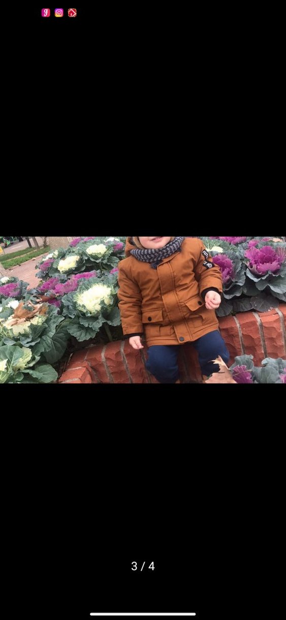 Kahverengi Kapüşonlu Erkek Çocuk Kaban - Görsel 3