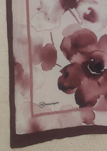 Beden bordo Renk Bordo Çiçek Desenli Kadın şal
