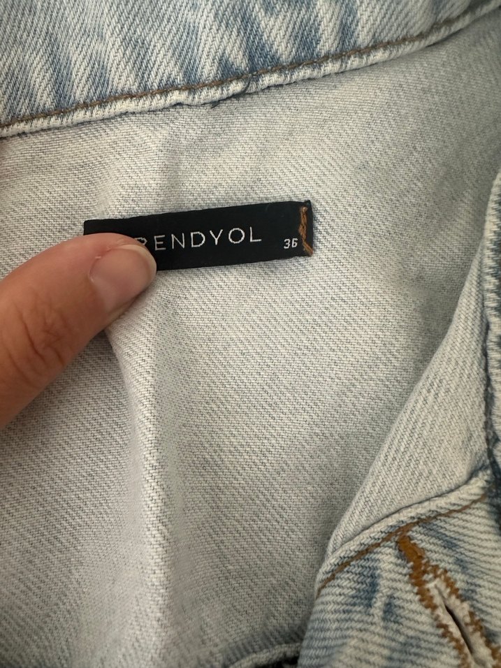 Düğmeli Denim Kadın Tulum - Görsel 5