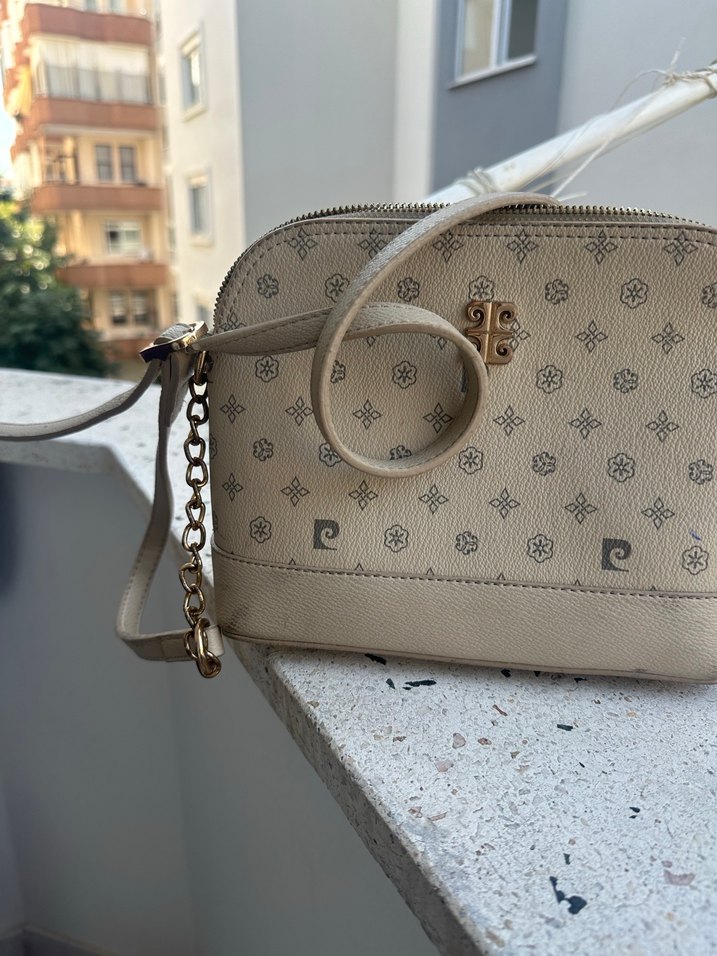 Bej Deri Baskılı Kadın Çanta - Görsel 2