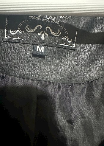 Deri Siyah Biker Mont Kadın - Görsel 4