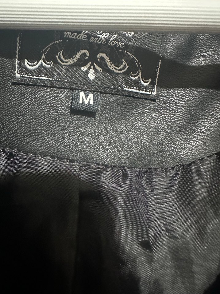 Deri Siyah Biker Mont Kadın - Görsel 4