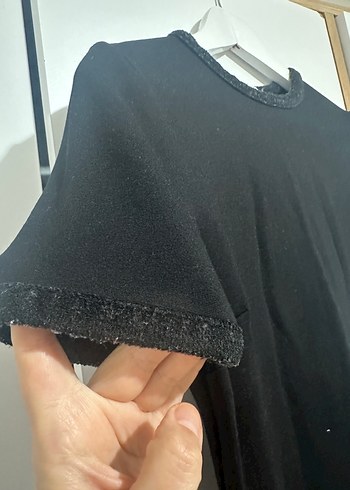 Kısa Kollu Siyah Mini Fermuarlı Kadın elbise - Görsel 3