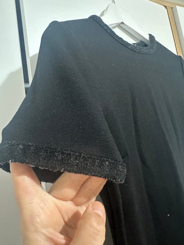 Kısa Kollu Siyah Mini Fermuarlı Kadın elbise - Görsel 3