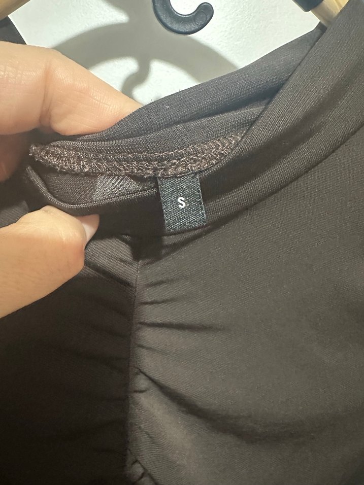 Uzun Kollu Siyah Drapeli Bluz - Görsel 3