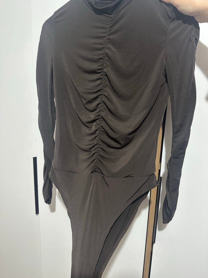 Uzun Kollu Siyah Drapeli Bluz - Görsel 2