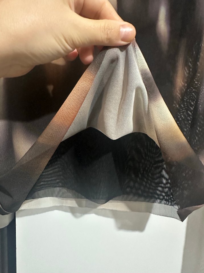 Şeffaf, Bağlama Desenli, Balıkçı Yaka Kadın Bluz - Görsel 3