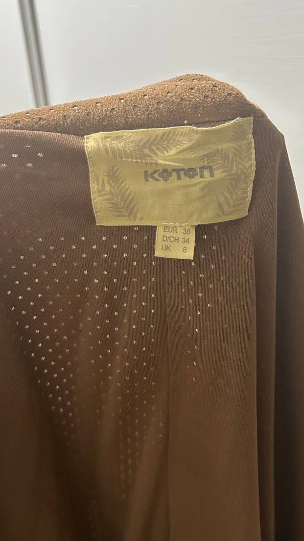 Koton Kahverengi Süet Ceket - Görsel 4