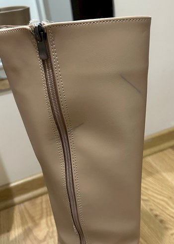 Bej Topuklu Çizme - Görsel 7