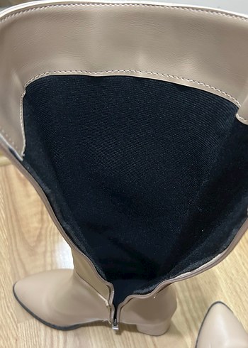 Bej Topuklu Çizme - Görsel 6