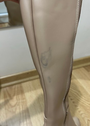 Bej Topuklu Çizme - Görsel 8