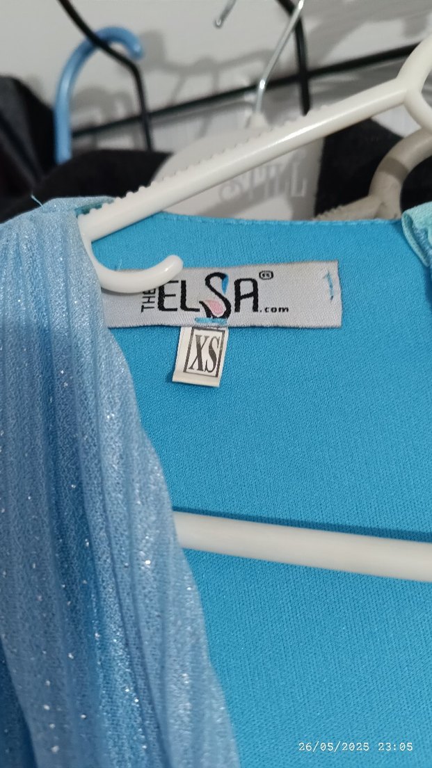 Pastel Mavi Uzun Kollu Kadın Elbise - Görsel 3